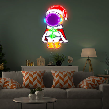 Astronaut Santa Christmas Neon Acrylic Artwork Decor | Shineneon