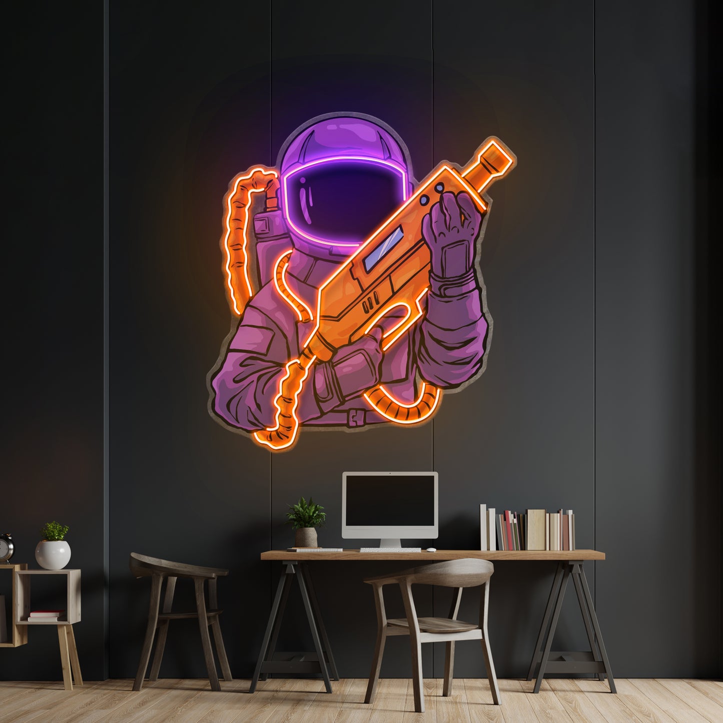 Astronaut Sight Gun Head Led Neon Sign Light Custom Led Signs