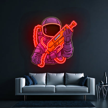 Astronaut Sight Gun Head Led Neon Sign Light Custom Led Signs