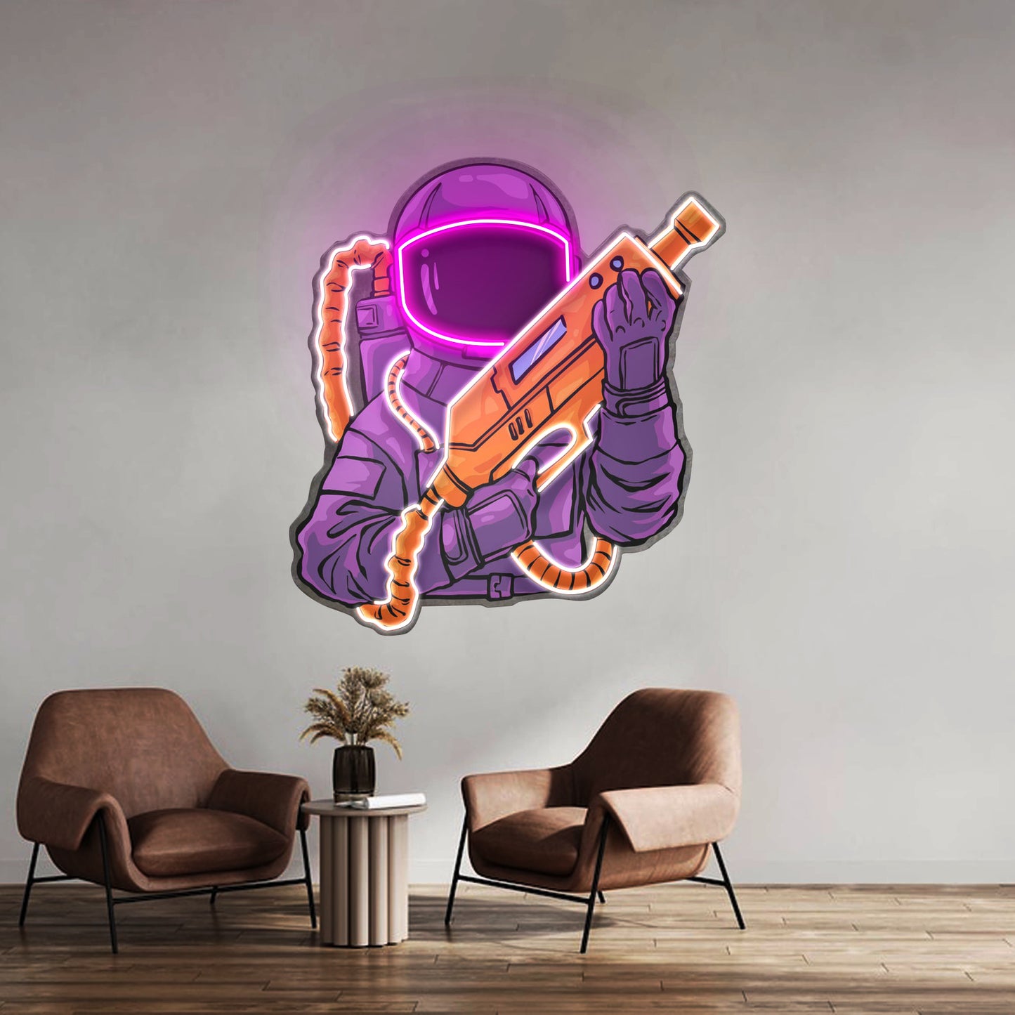 Astronaut Sight Gun Head Led Neon Sign Light Custom Led Signs