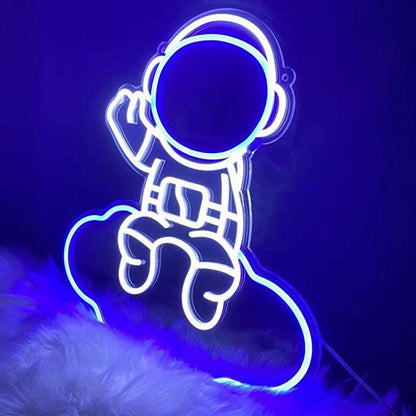 Astronaut Sitting On Clouds Led Neon Sign - Shineneon