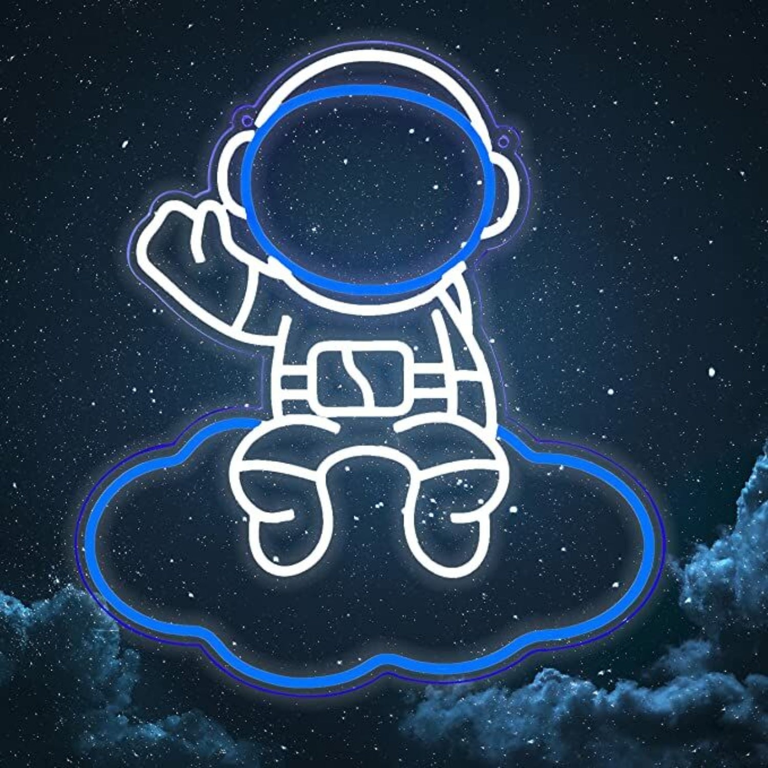 Astronaut Sitting On Clouds Led Neon Sign - Shineneon