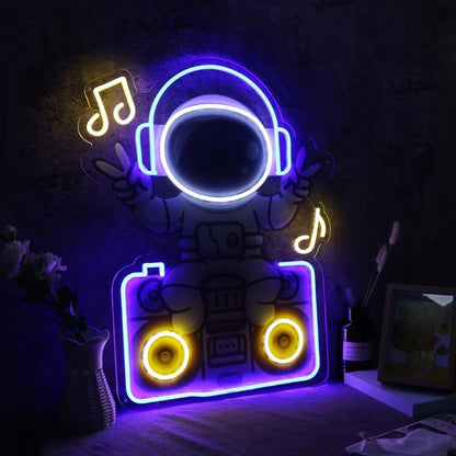 Astronaut Sitting On The Radio Custom Led Neon Sign - Shineneon