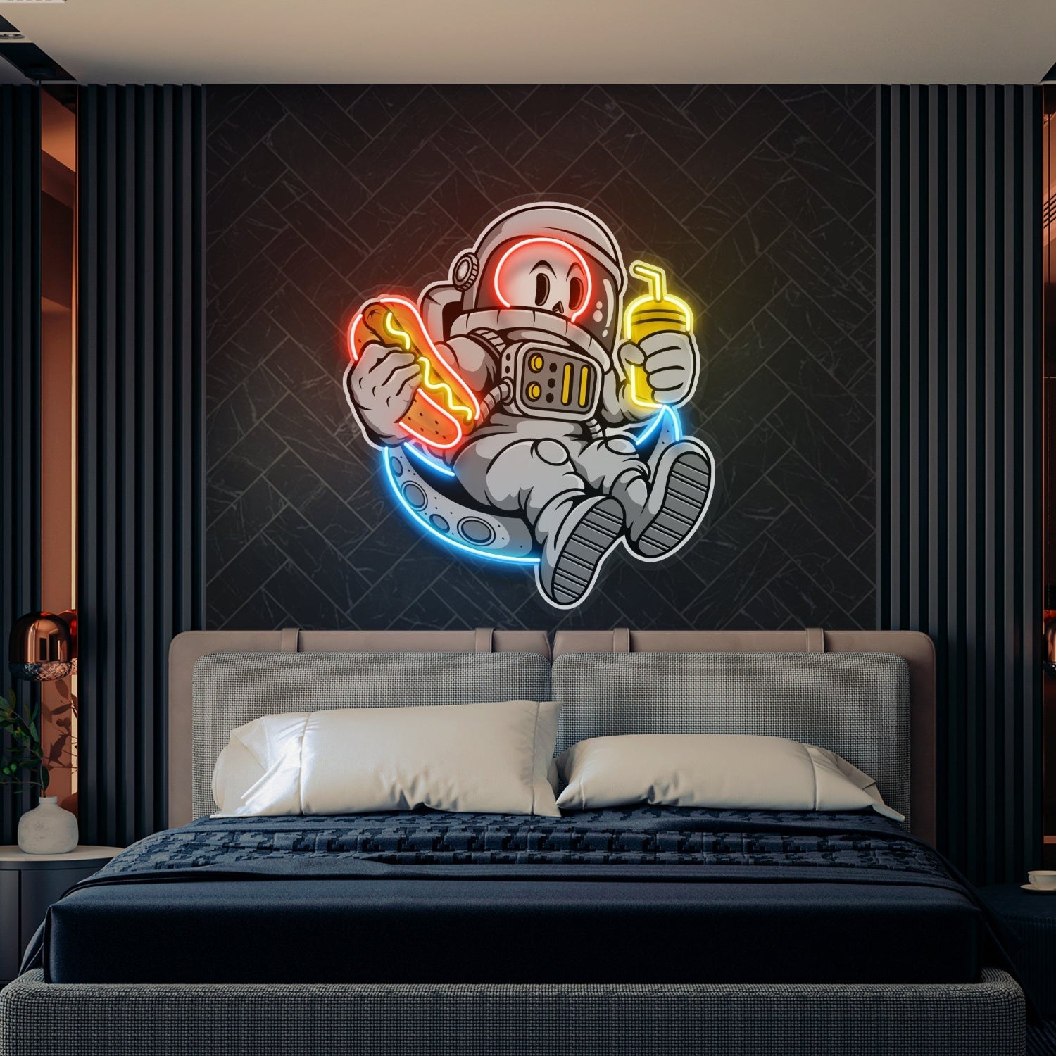 Astronaut Skull Hotdog Acrylic Artwork Led Neon Sign | Shineneon