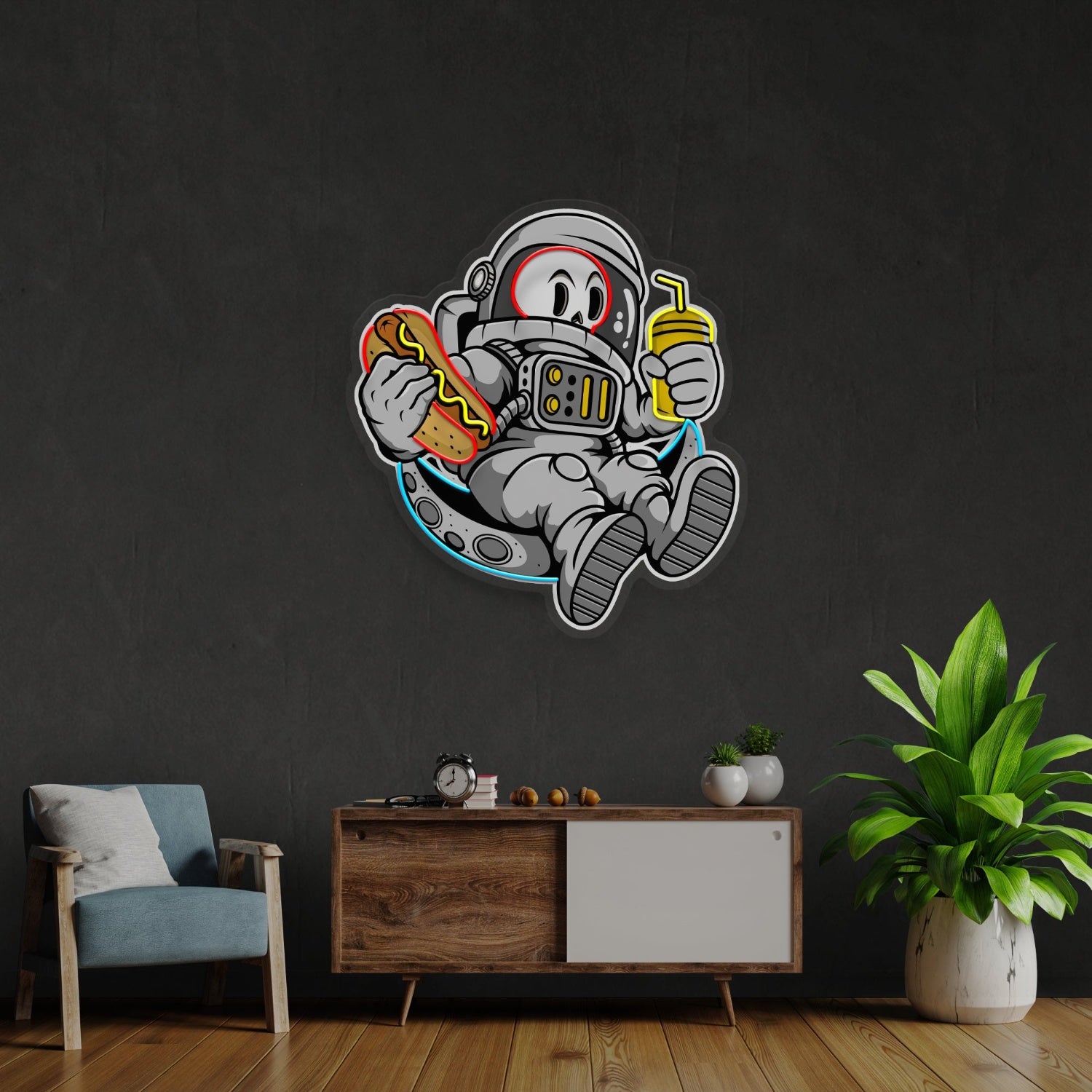 Astronaut Skull Hotdog Acrylic Artwork Led Neon Sign | Shineneon