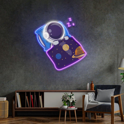 Astronaut Sleep Uv Printed Led Neon Sign Light Pop Art | Shineneon