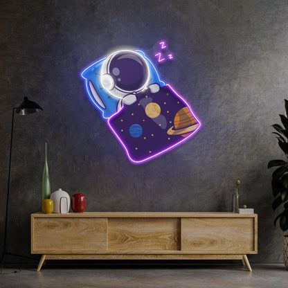 Astronaut Sleep Uv Printed Led Neon Sign Light Pop Art | Shineneon