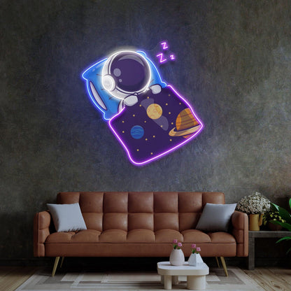 Astronaut Sleep Uv Printed Led Neon Sign Light Pop Art | Shineneon