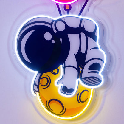 Astronaut Tiger Planet Uv Printed Led Neon Sign Home Decor | Shineneon