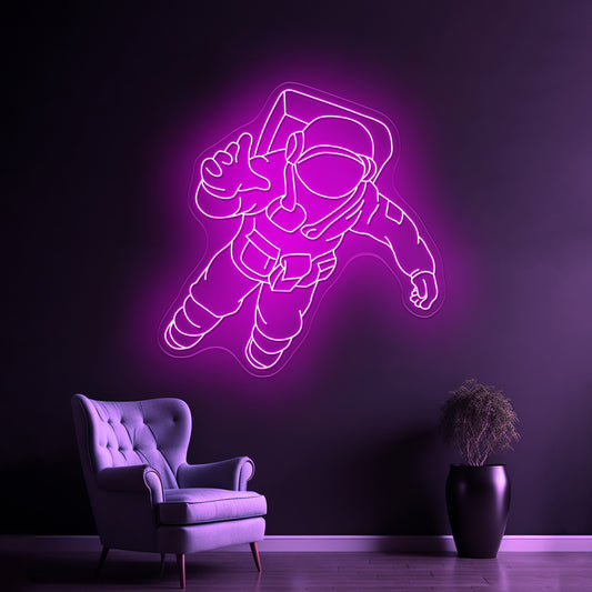 Astronaut Walking Large Neon Signs