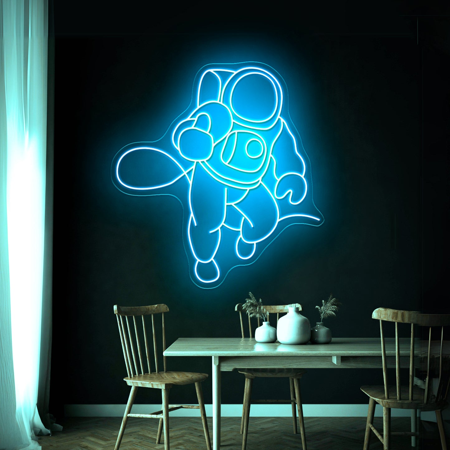 Astronaut Walking On Air Large Neon Signs