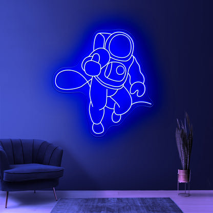 Astronaut Walking On Air Large Neon Signs