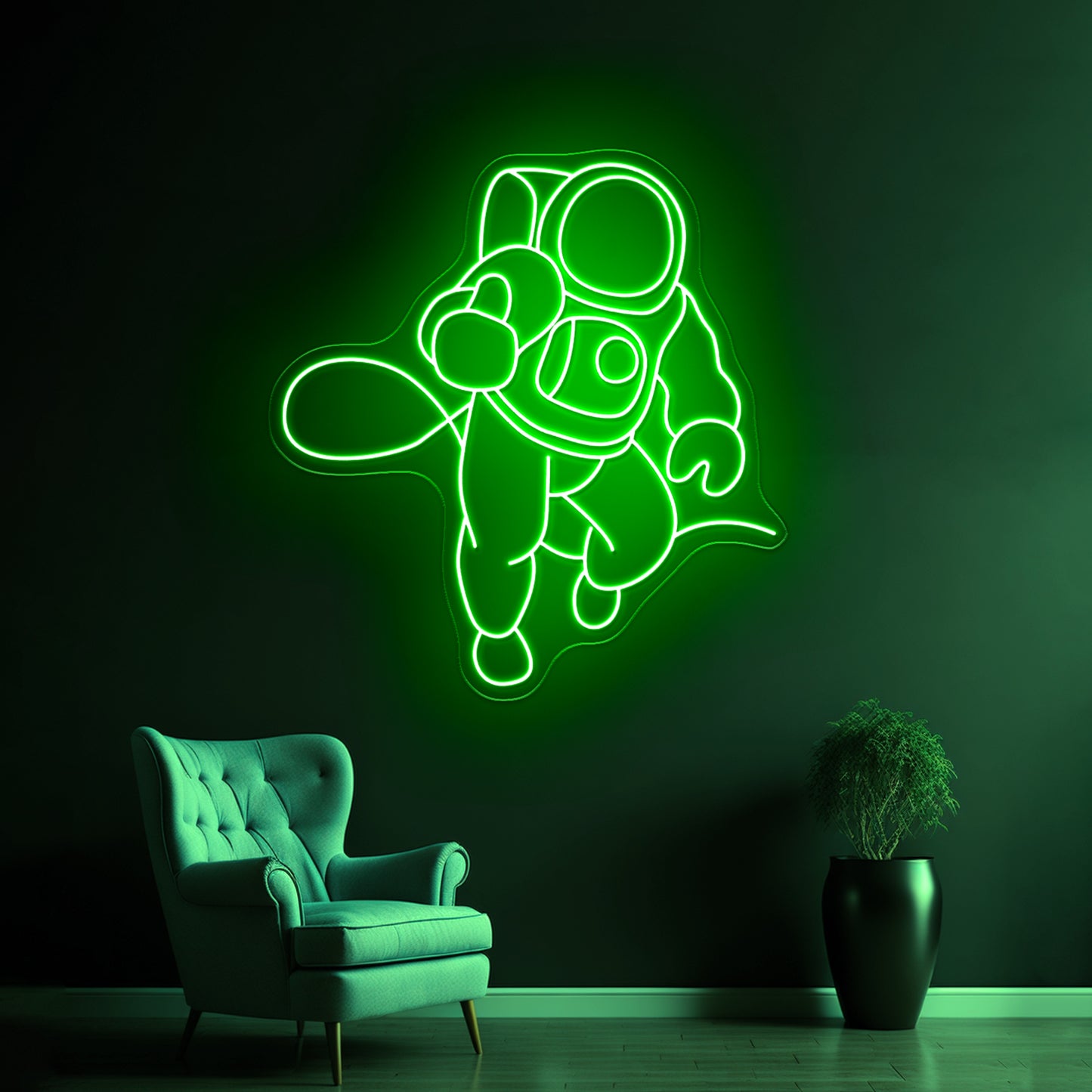 Astronaut Walking On Air Large Neon Signs