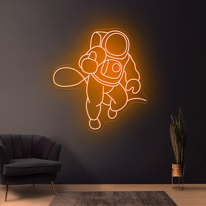 Astronaut Walking On Air Large Neon Signs