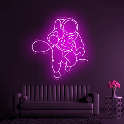 Astronaut Walking On Air Large Neon Signs