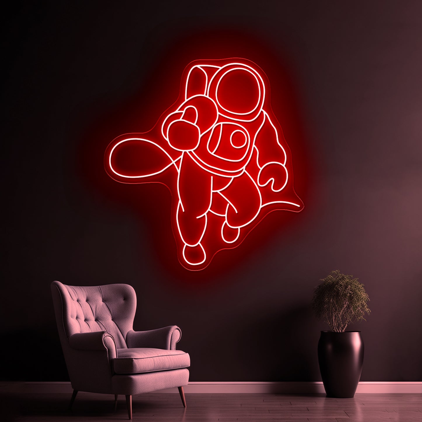 Astronaut Walking On Air Large Neon Signs