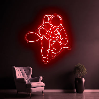 Astronaut Walking On Air Large Neon Signs