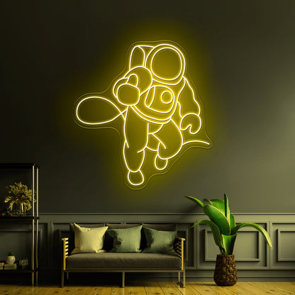 Astronaut Walking On Air Large Neon Signs