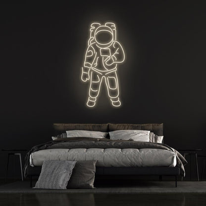 Astronaut White-Blue Led Neon Sign For Space-Themed Rooms Cafes | Shineneon