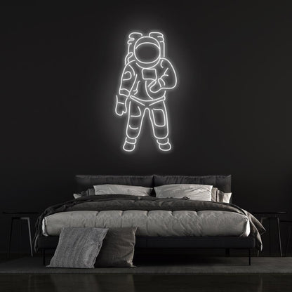 Astronaut White-Blue Led Neon Sign For Space-Themed Rooms Cafes | Shineneon