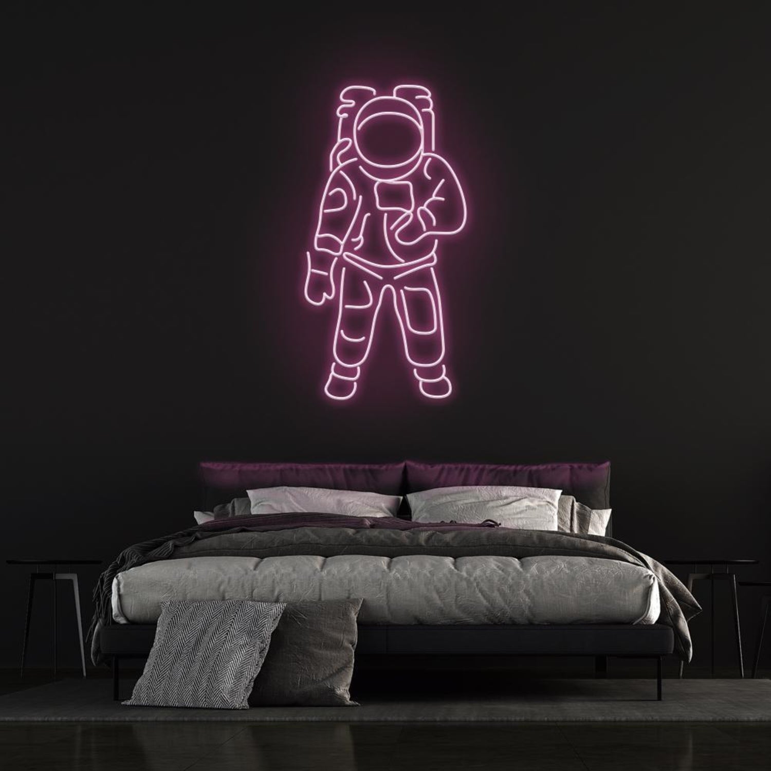 Astronaut White-Blue Led Neon Sign For Space-Themed Rooms Cafes | Shineneon