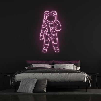 Astronaut White-Blue Led Neon Sign For Space-Themed Rooms Cafes | Shineneon