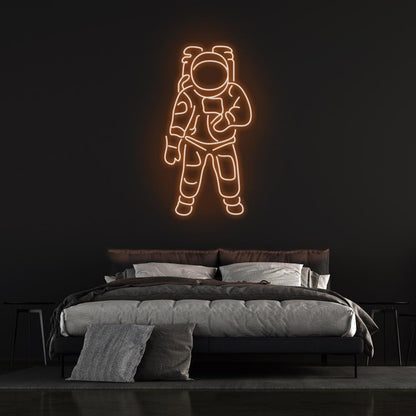 Astronaut White-Blue Led Neon Sign For Space-Themed Rooms Cafes | Shineneon