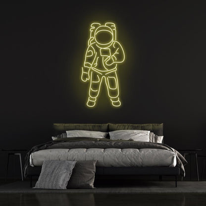 Astronaut White-Blue Led Neon Sign For Space-Themed Rooms Cafes | Shineneon