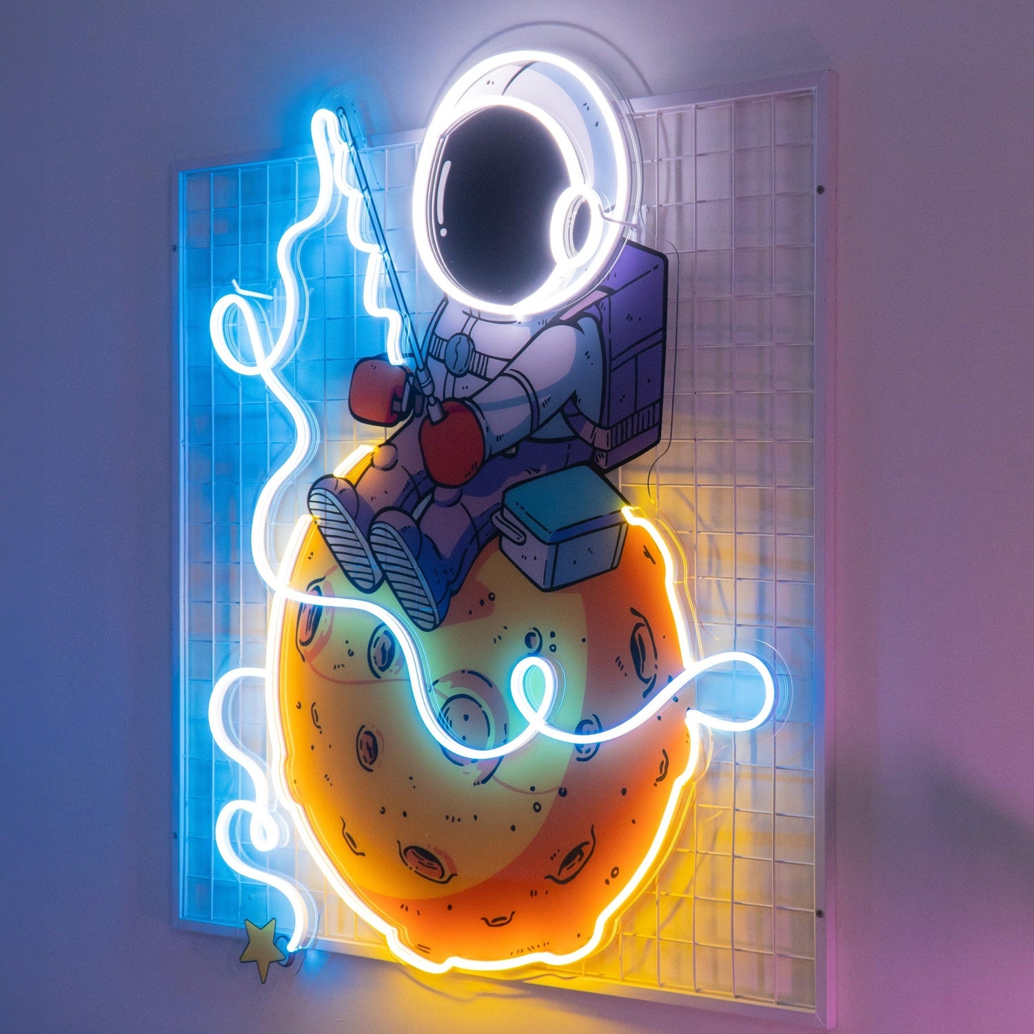 Astronaut With Giant Hot Dog Uv Printed Led Neon Sign For Indoor Space Decor | Shineneon