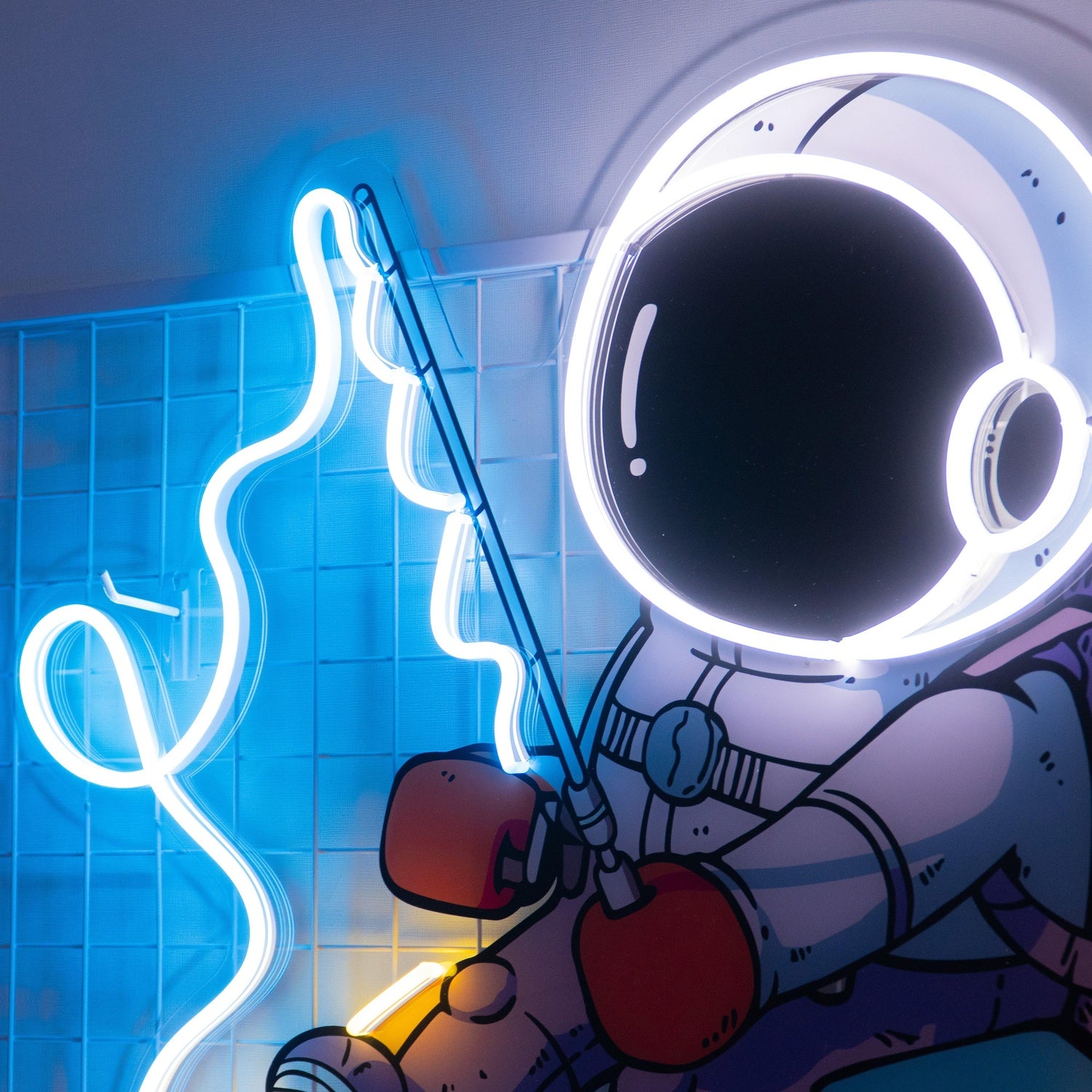 Astronaut With Giant Hot Dog Uv Printed Led Neon Sign For Indoor Space Decor | Shineneon