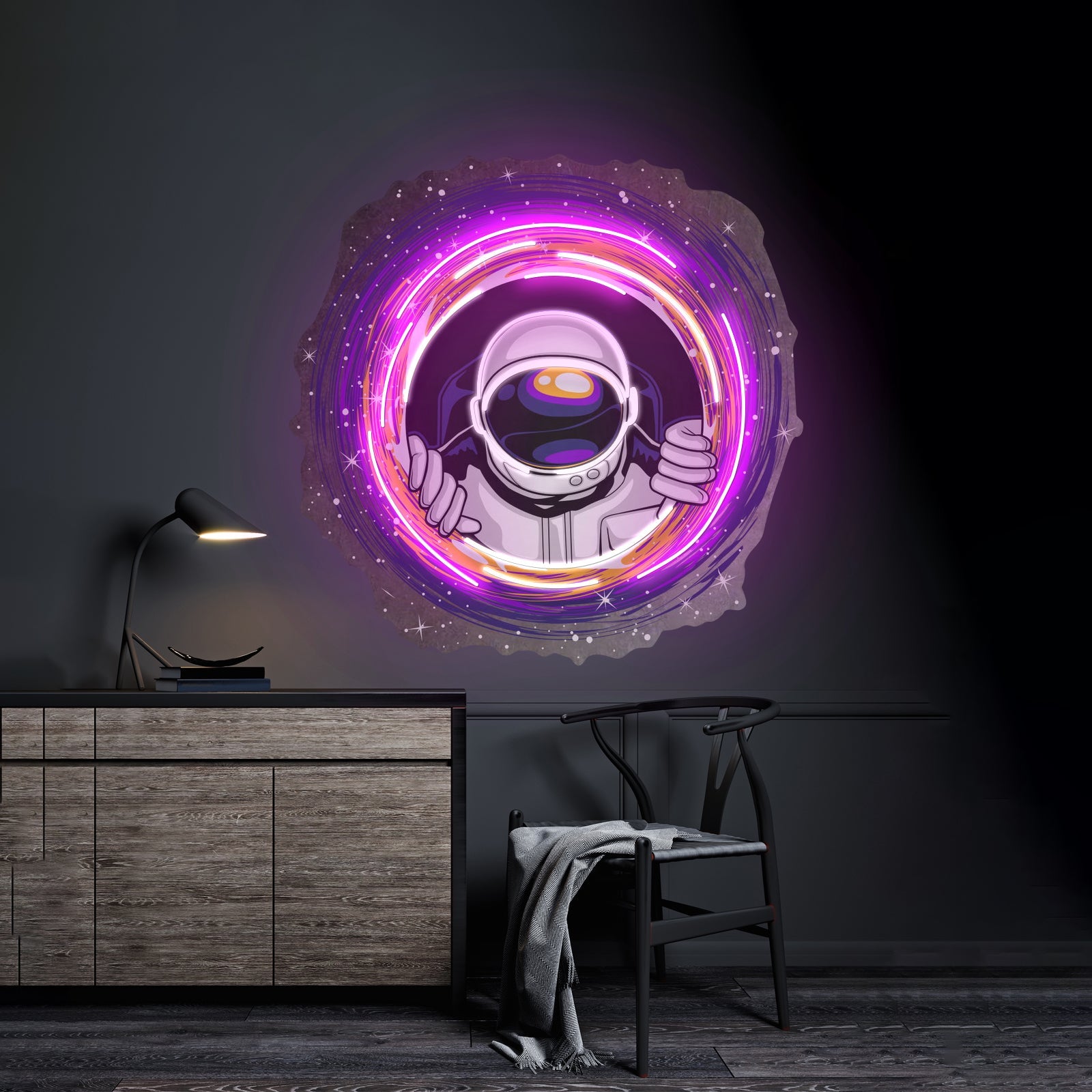Astronauts Black Holes Led Neon Sign Light Custom Led Signs - Shineneon