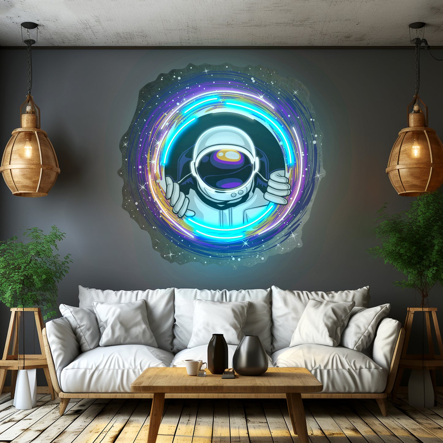 Astronauts Black Holes Led Neon Sign Light Custom Led Signs