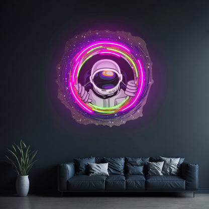 Astronauts Black Holes Led Neon Sign Light Custom Led Signs