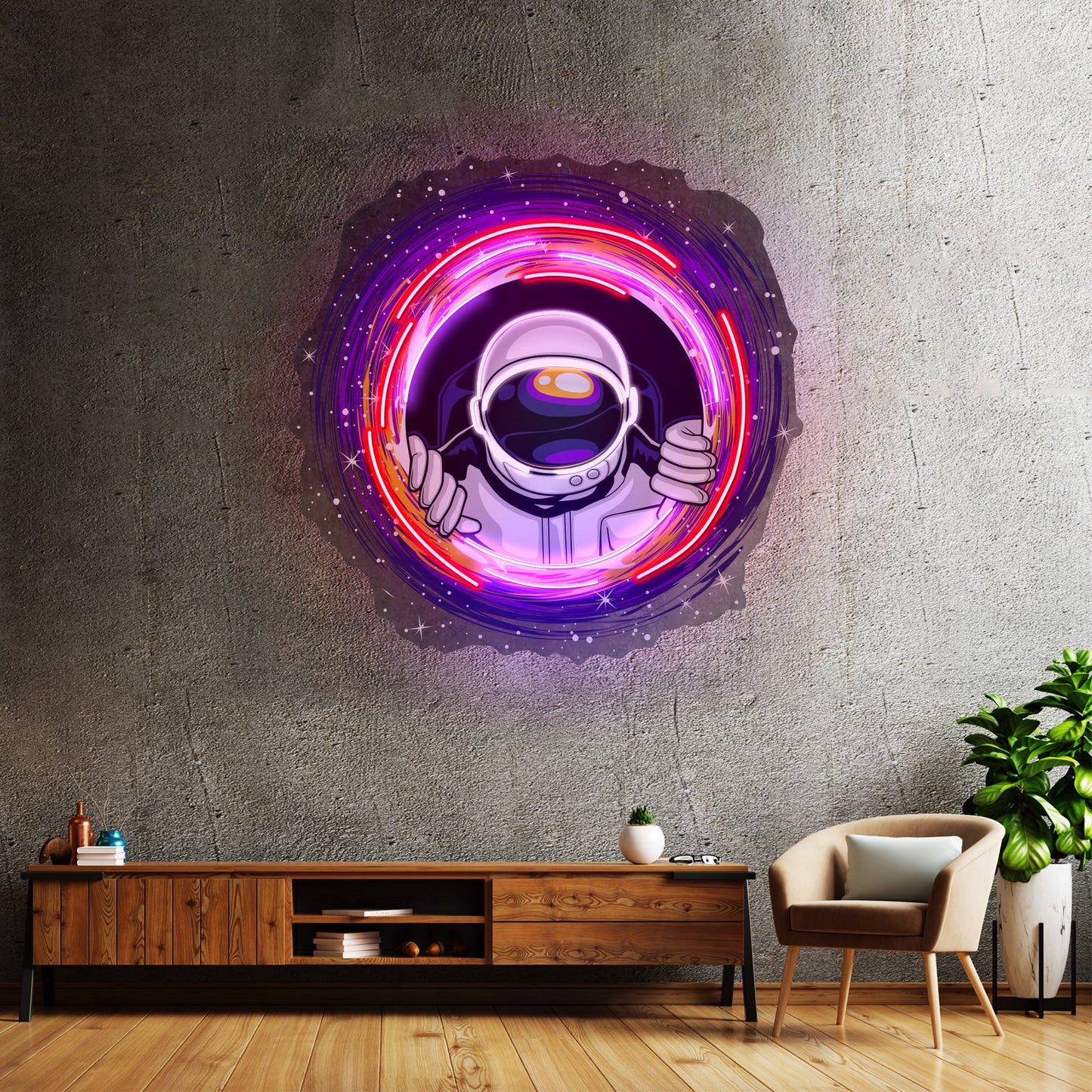 Astronauts Black Holes Led Neon Sign Light Custom Led Signs