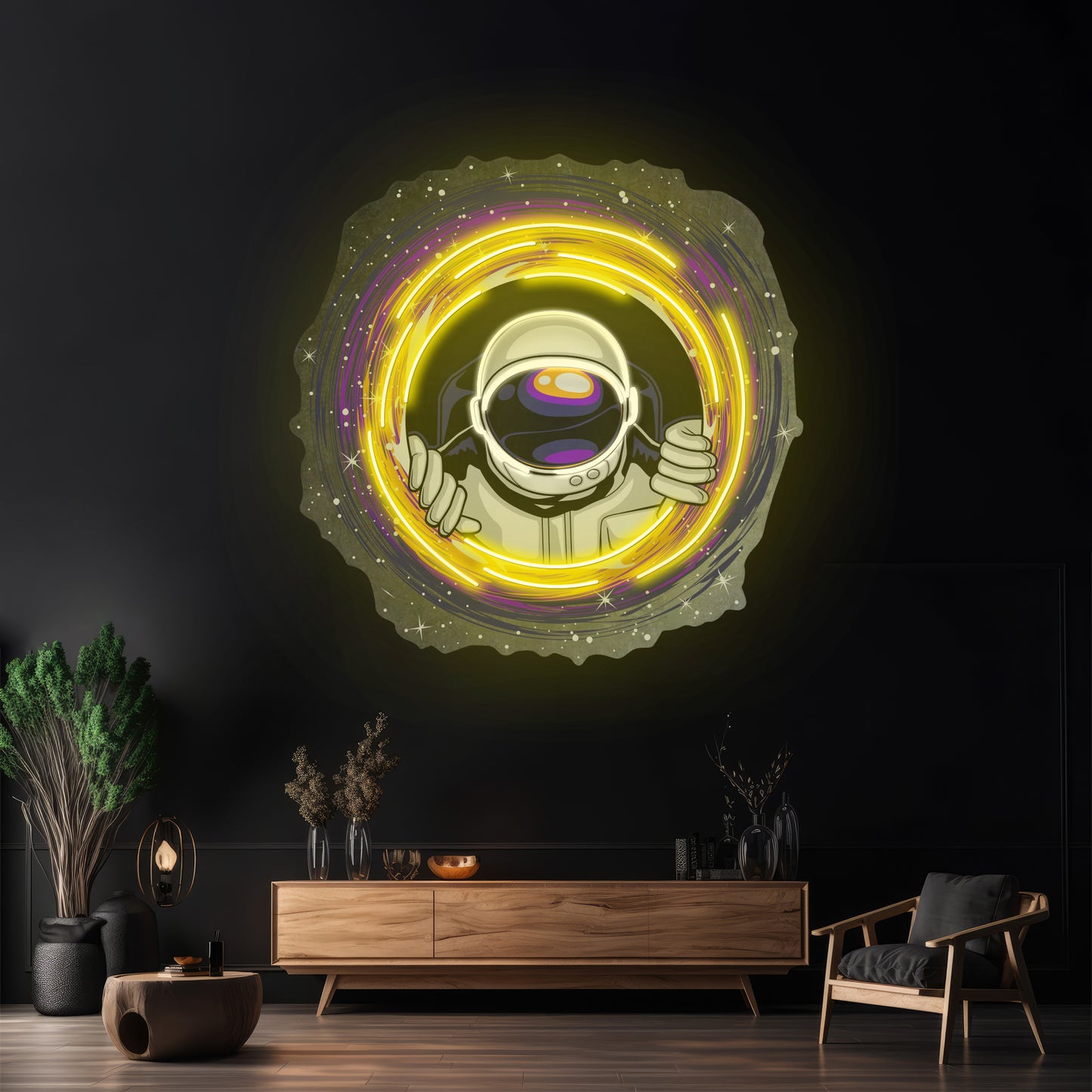 Astronauts Black Holes Led Neon Sign Light Custom Led Signs