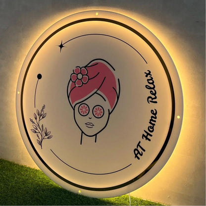 At Home Relax Acrylic Business Logo Sign