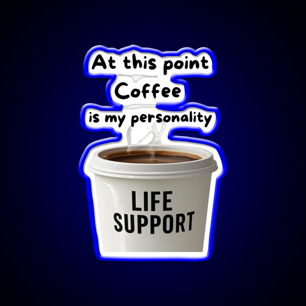 At This Point Coffee Is My Personality Led Neon Sign Espresso Bar Art Rgb Color