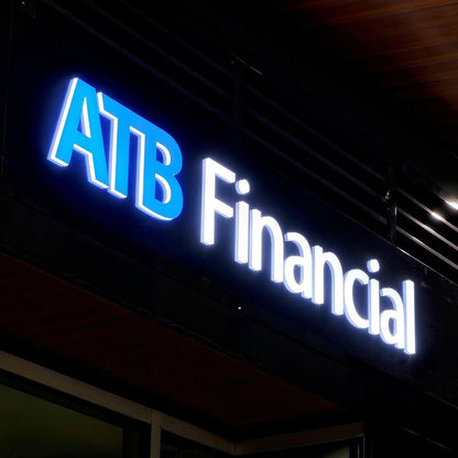 Atb Financial 3D Front And Back Lit Letters Acrylic Led Sign - Shineneon