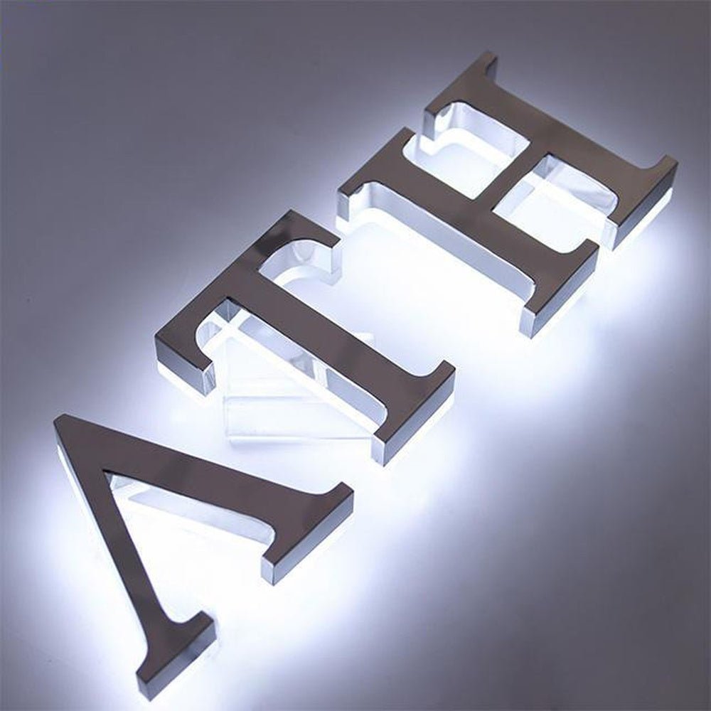 Ath 3D Backlit Letters Stainless Steel Business Metal Led Sign - Shineneon