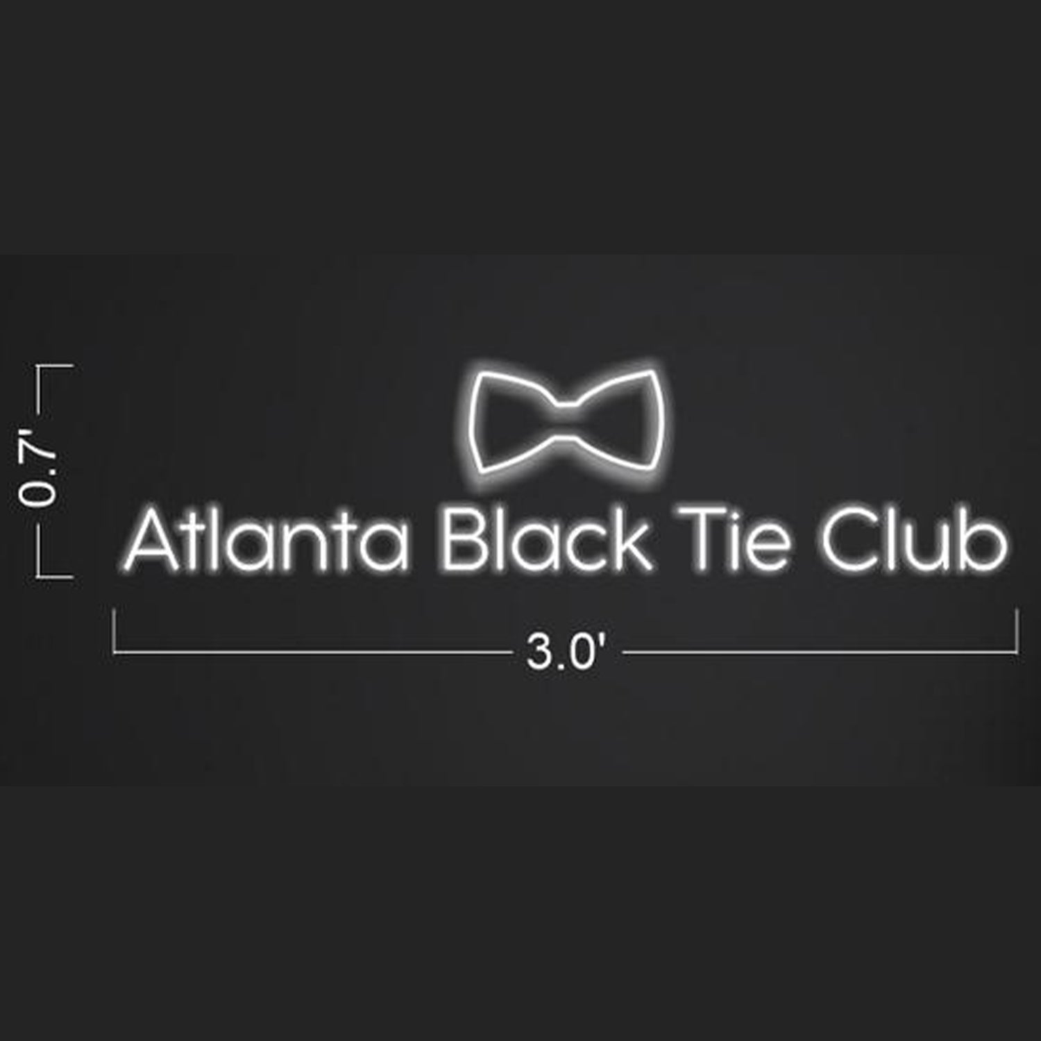 Atlanta Black Tie Club White Bowtie Led Neon Sign For Bars Clubs Brand Decor | Shineneon