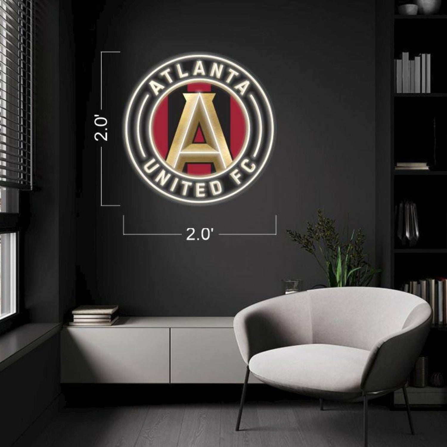 Atlanta United Fc Gold A Red-Black Stripes Led Neon Sign For Indoor Fan Room Decor | Shineneon