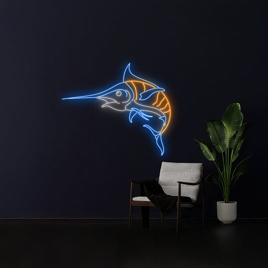 Atlantic Blue Marlin Fish Neon Sign