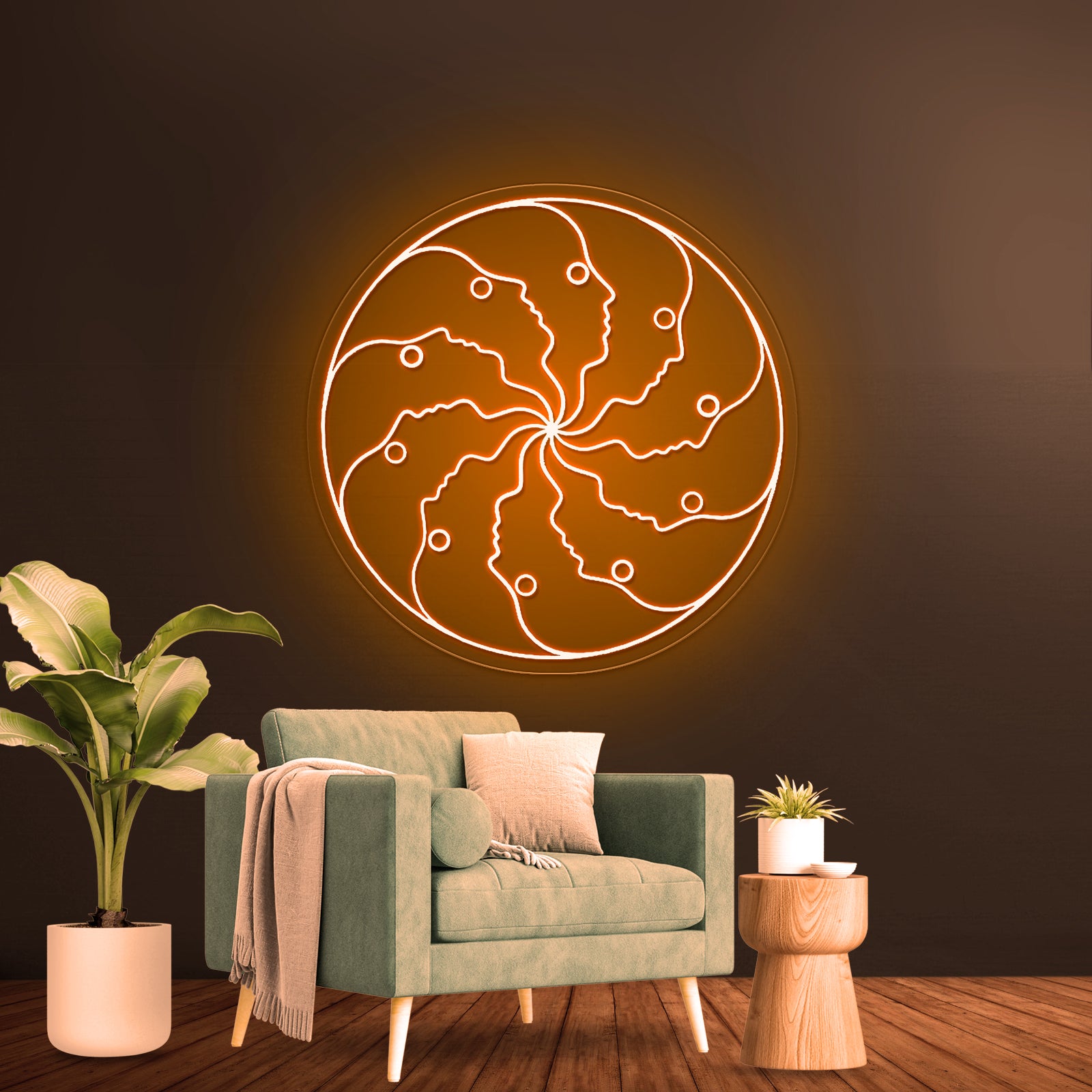 Atlas Round Unique Led Deisgn Aesthetic Neon Sign | Shineneon