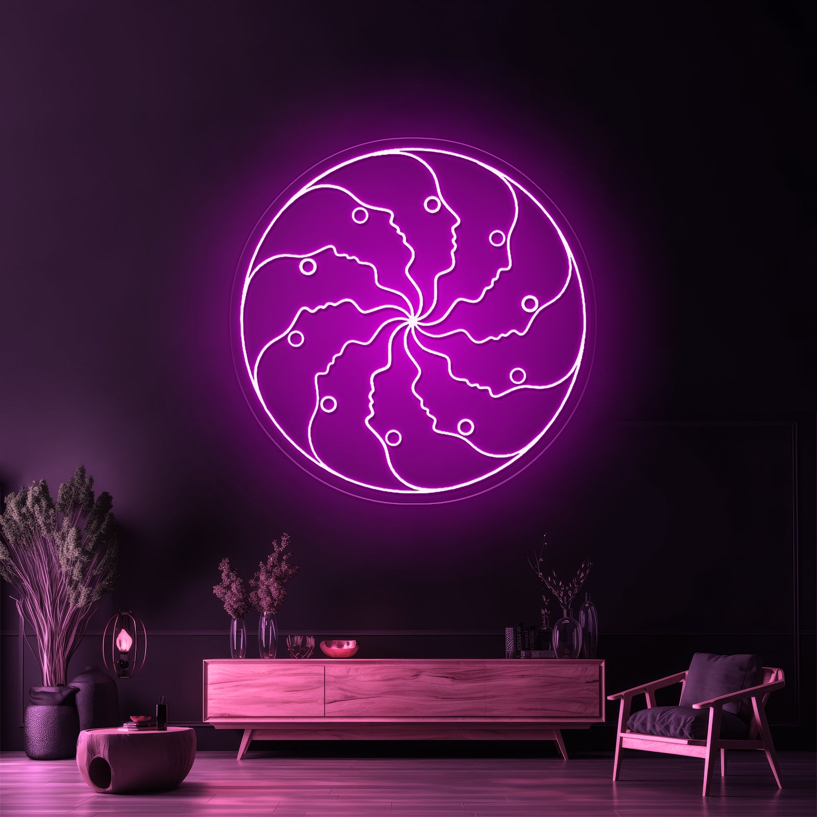 Atlas Round Unique Led Deisgn Aesthetic Neon Sign | Shineneon