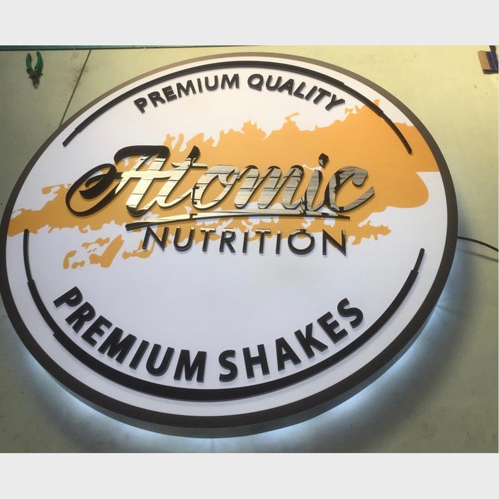 Atomic Naturition Acrylic Business Logo Sign