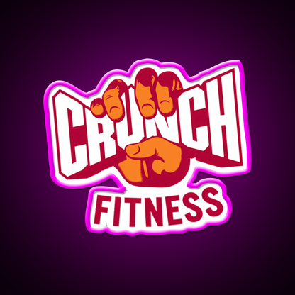 Attractive Crunch Fitness Logo Gym Fitness Led Neon Sign Rgb Color - Neon sign mounted on wall in room