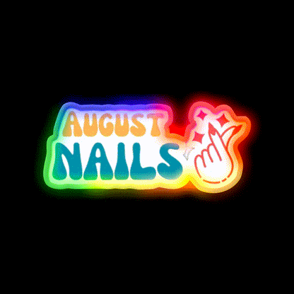 August Nails Trendy Graphic For Nail Salon Led Neon Sign Rgb Color - LED neon sign close-up detail
