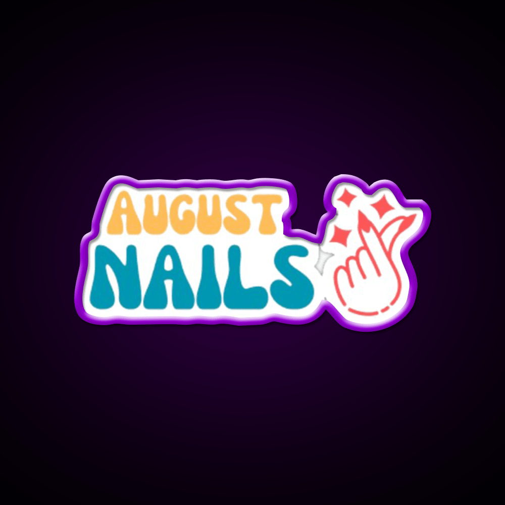 August Nails Trendy Graphic For Nail Salon Led Neon Sign Rgb Color - Shineneon