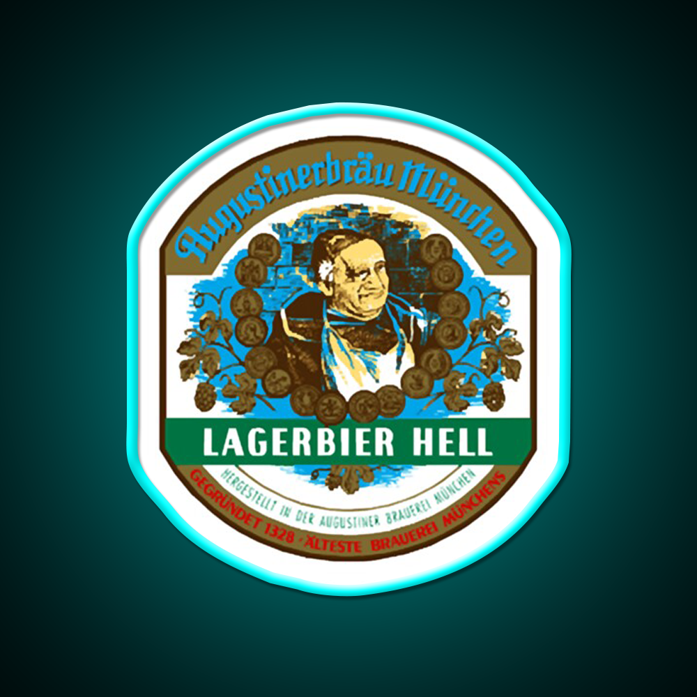 Augustiner Hell Beer Bar Decor Led Neon Sign Rgb Color - Size and dimension reference