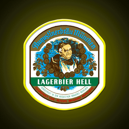 Augustiner Hell Beer Bar Decor Led Neon Sign Rgb Color - Custom LED neon sign front view